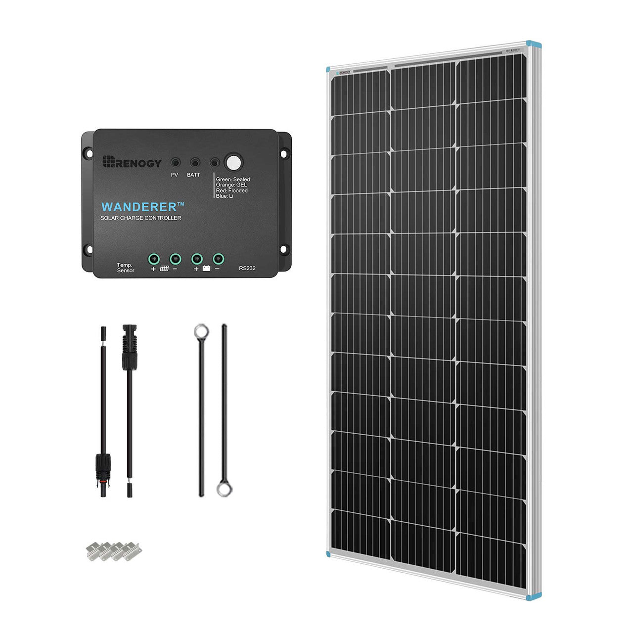 Renogy 100W 12V Monocrystalline Solar Starter Kit with 30A Charge Controller - Your Gateway to Solar Power