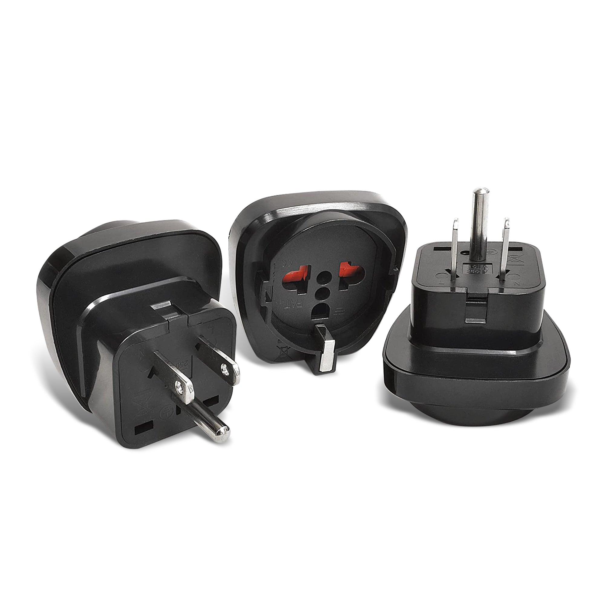 OREI GP-95 European to USA Grounded Plug Adapter - 3 Pack: Your Essential Travel Companion
