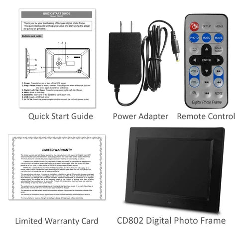Sungale 8-Inch Full-Function Digital Photo Frame - CD802