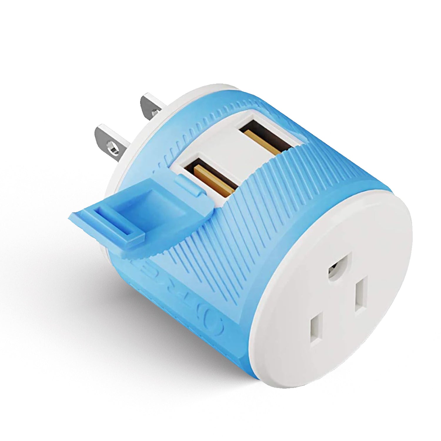Universal Travel Adapter - 3 in 1 - 2 USB - Compact Design for Japan & Philippines (U2U-6)