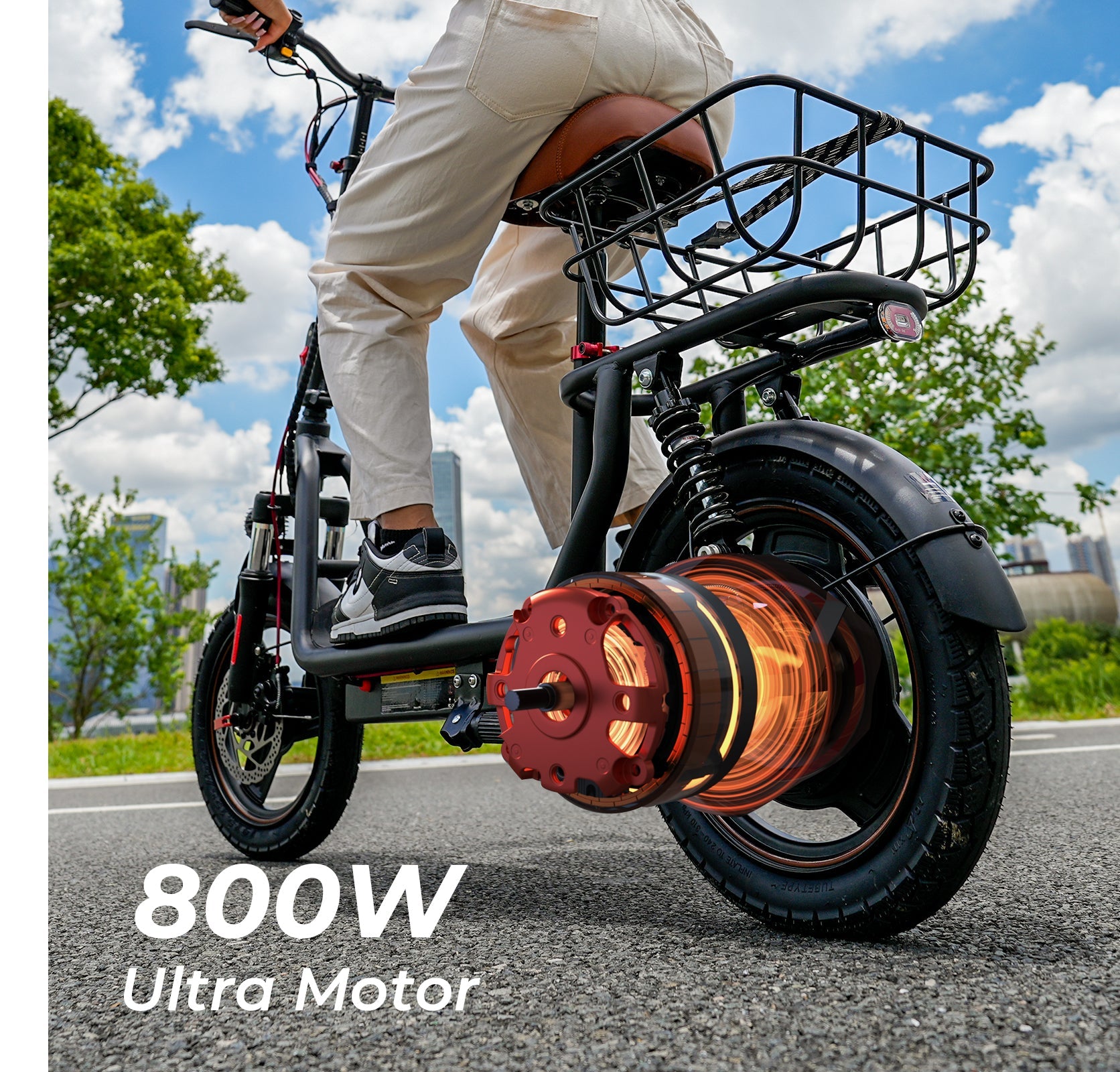 iScooter i14 800W Electric Scooter with Seat & Basket - The Ultimate Adult Commute Companion