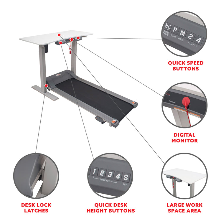Sunny Health & Fitness Detachable Automated Desk Treadmill - Your All-in-One Fitness Solution