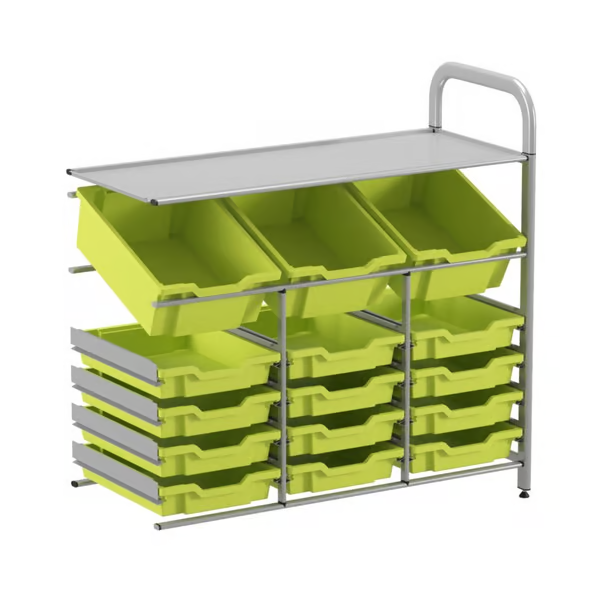 Gratnells Callero Custom Low-Level Storage Unit - 3 Deep Tilting & 12 Shallow Trays