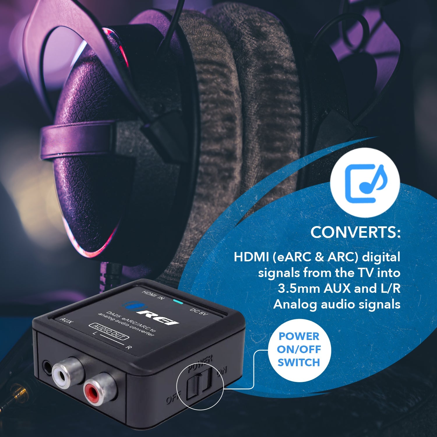 OREI DA25 HDMI ARC/eARC to Analog Audio Converter - Enjoy Seamless Audio Connectivity
