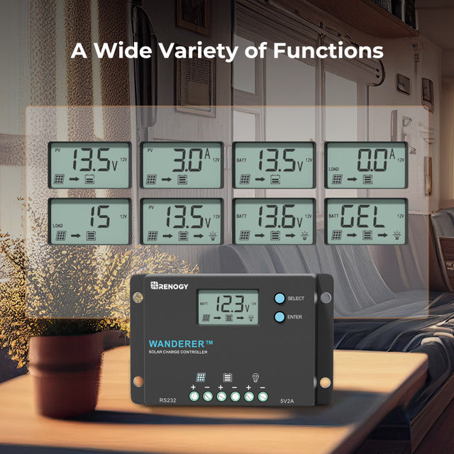 Renogy Wanderer 10 Amp Solar Charge Controller - Your Battery's Best Friend