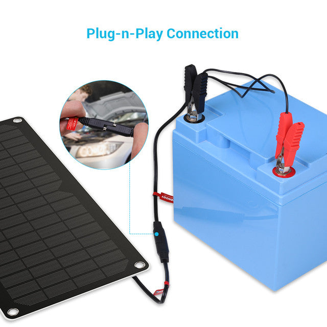 Renogy 10W Solar-Powered Battery Charger & Maintainer - Your On-the-Go Power Solution