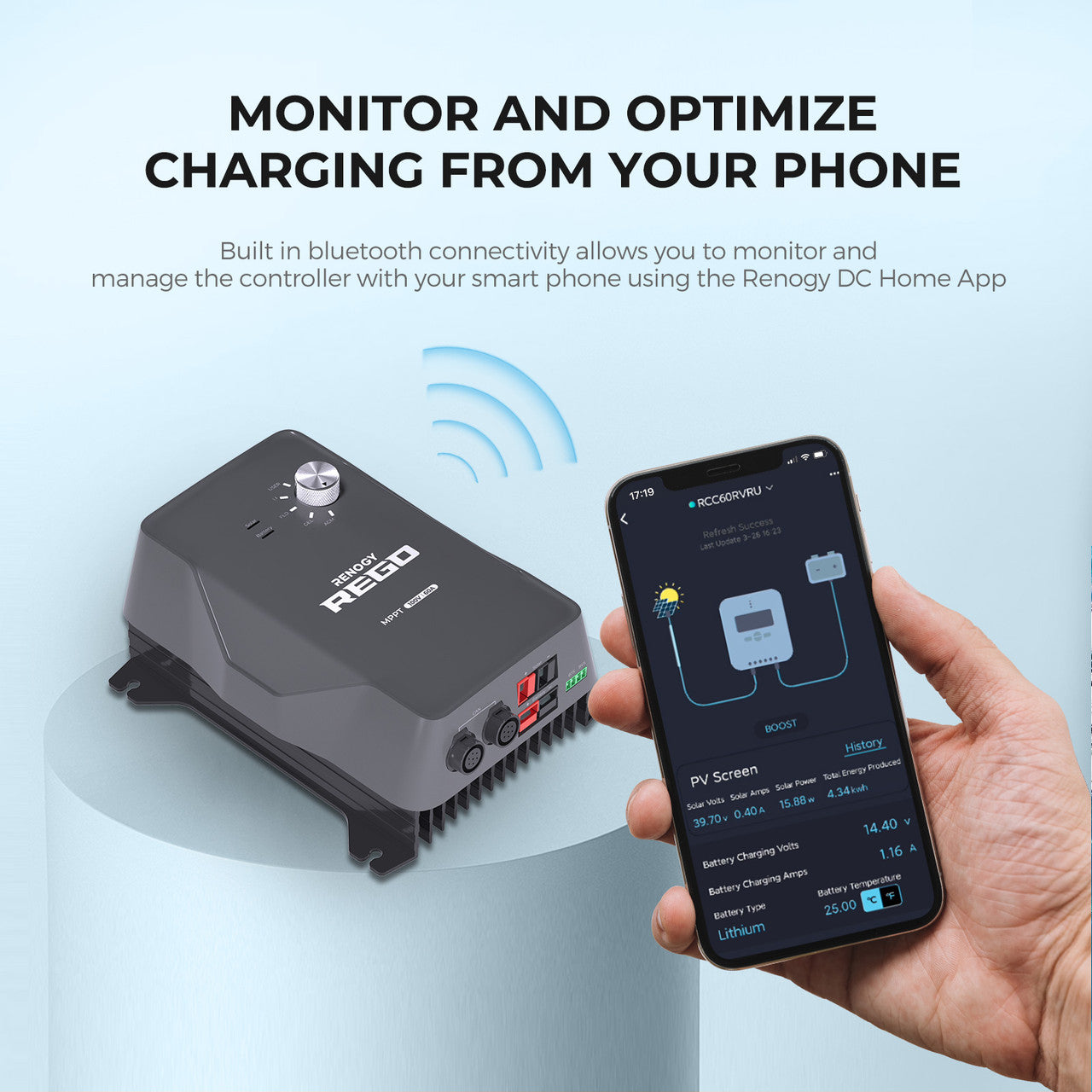 Renogy REGO 60A MPPT 12V Solar Charge Controller - Power Your Solar System with Ease