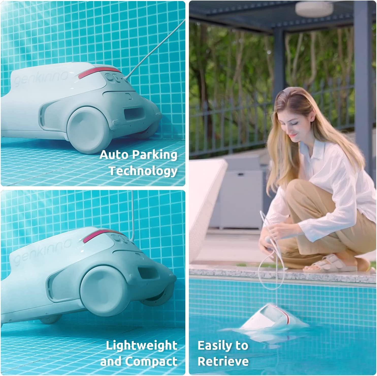 Genkinno P1: The Ultimate Cordless Automatic Robotic Pool Cleaner with Remote