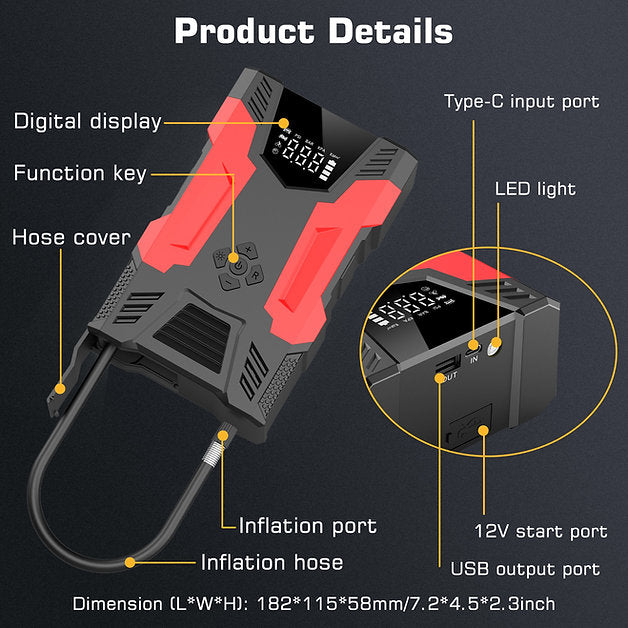 Sungale A23 All-in-One Car Jump Starter with Air Compressor