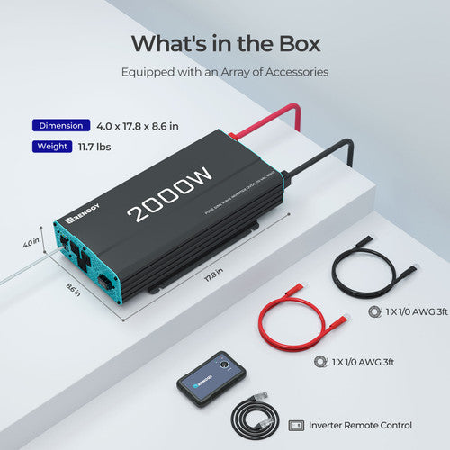 Renogy 2000W Pure Sine Wave Battery Inverter - Your Reliable Power Solution