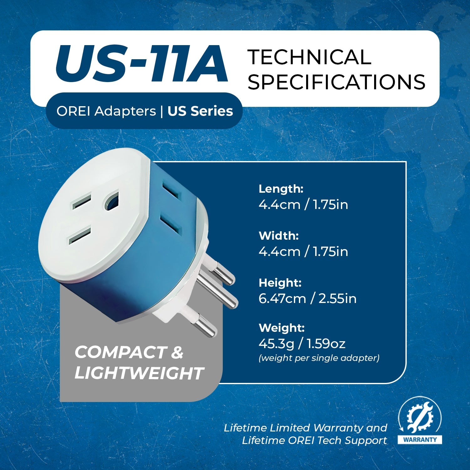 Compact Switzerland Travel Adapter - 2-in-1 Type J (US-11A)