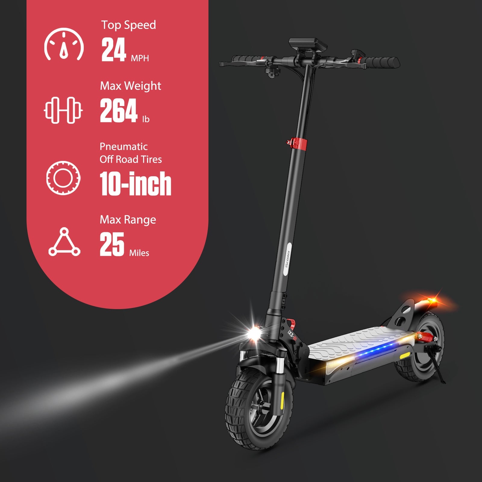 Power-packed iScooter iX3 800W Off Road Electric Scooter