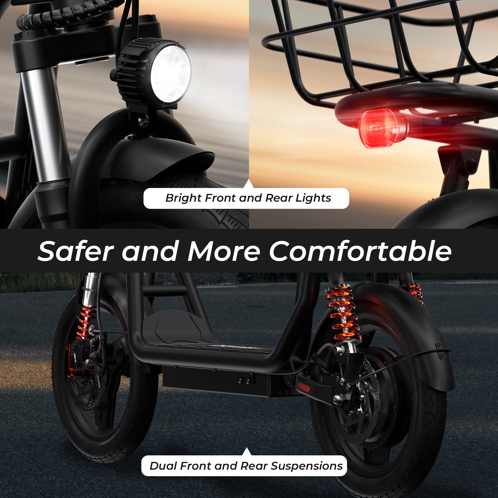 iScooter i14 800W Electric Scooter with Seat & Basket - The Ultimate Adult Commute Companion