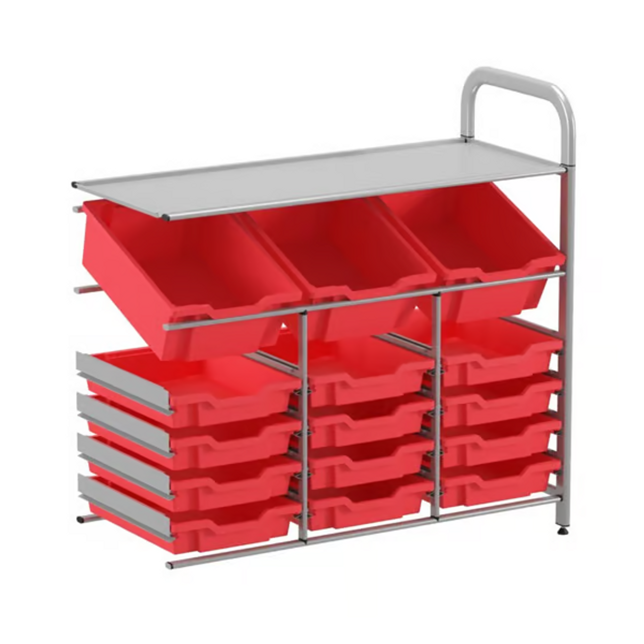 Gratnells Callero Custom Low-Level Storage Unit - 3 Deep Tilting & 12 Shallow Trays