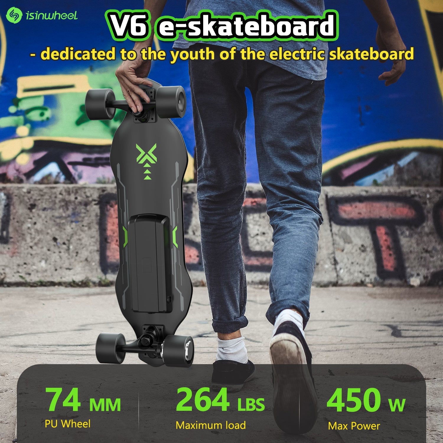 isinwheel V6 Remote Control Electric Skateboard - Your Urban Commuting Companion
