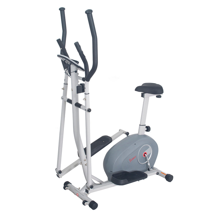 Sunny Health & Fitness 2-in-1 Magnetic Elliptical Upright Bike - Transform Your Home Workout
