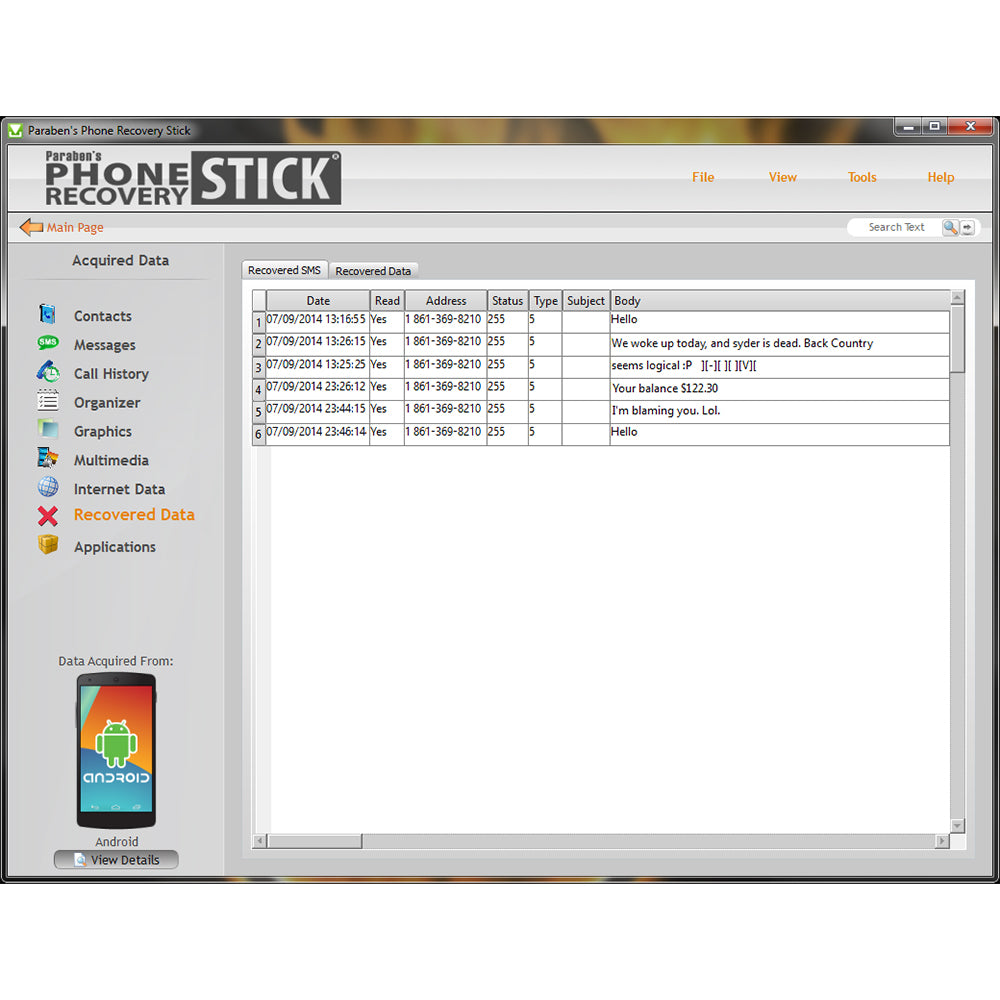 Android Data Recovery Pro: PBN - TEC Phone Recovery Stick