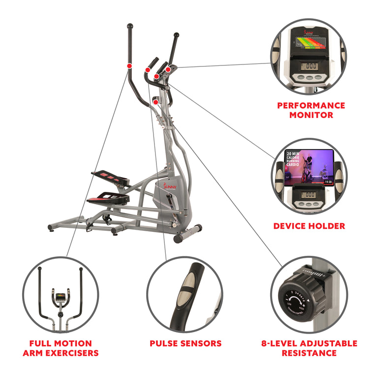 Sunny Health & Fitness Professional Magnetic Elliptical Trainer - Transform Your Home Workouts