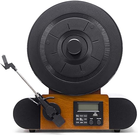 Fuse Rad-Vert-3: The Ultimate Vertical Vinyl Record Player with AM/FM Radio, LCD, and Bluetooth