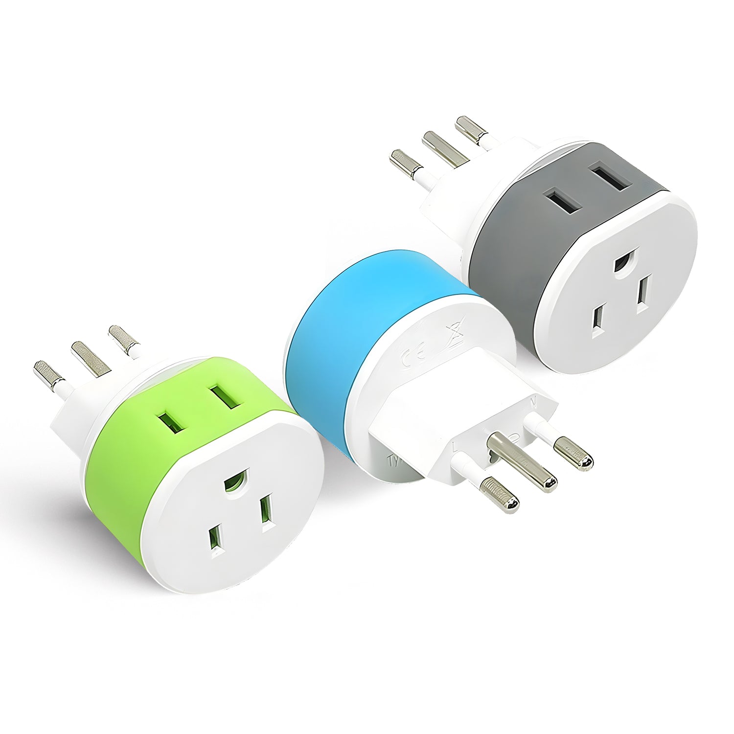 Compact 2-in-1 Travel Adapter for Italy & Uruguay - Type L (US-12A)