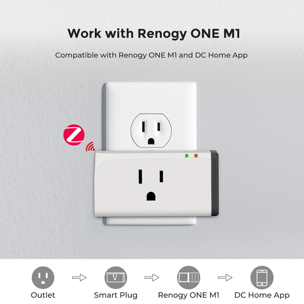 Renogy Zigbee Smart Plug - US Type, Meter-Free
