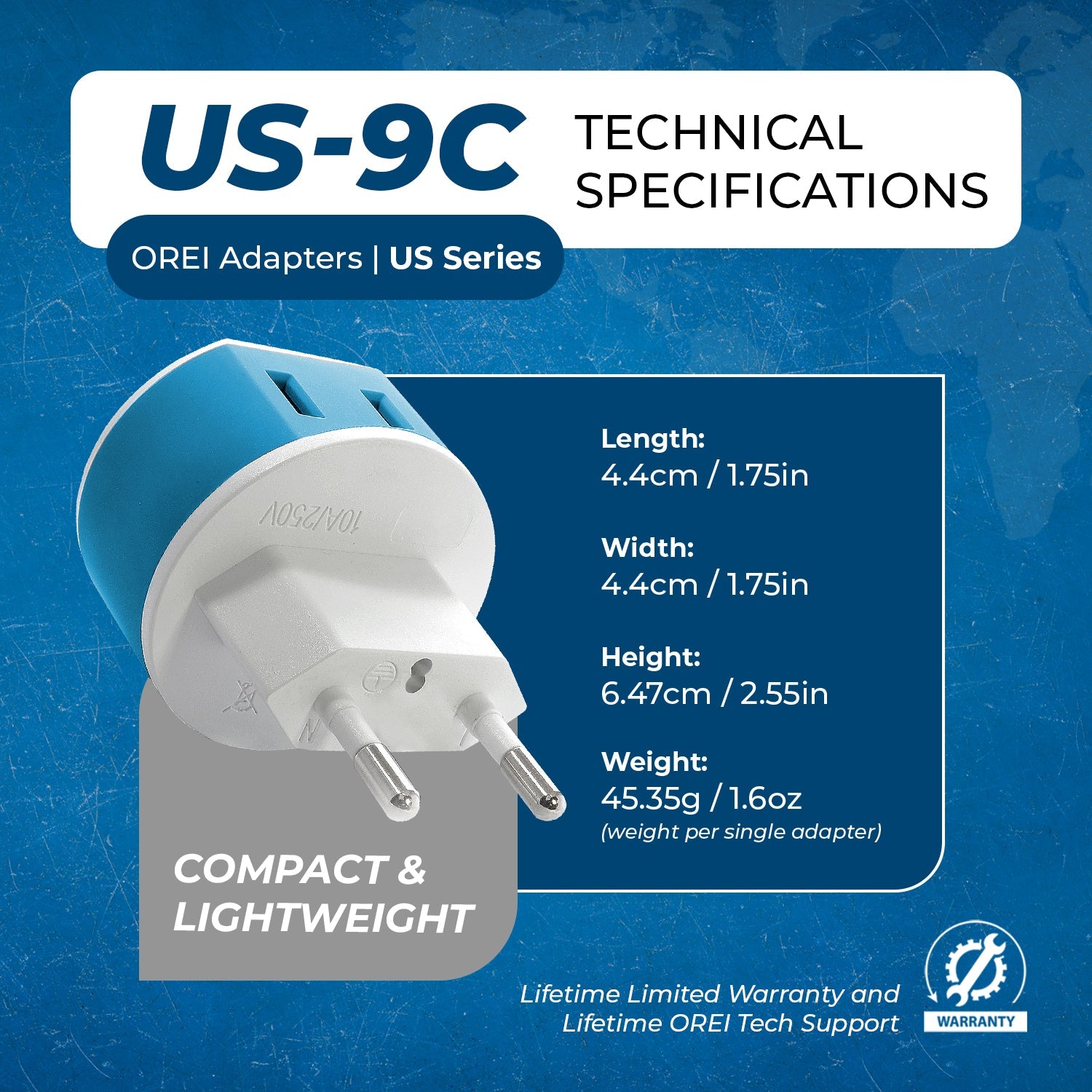 OREI US-9C Compact European Travel Adapter - Your Ultimate Travel Companion