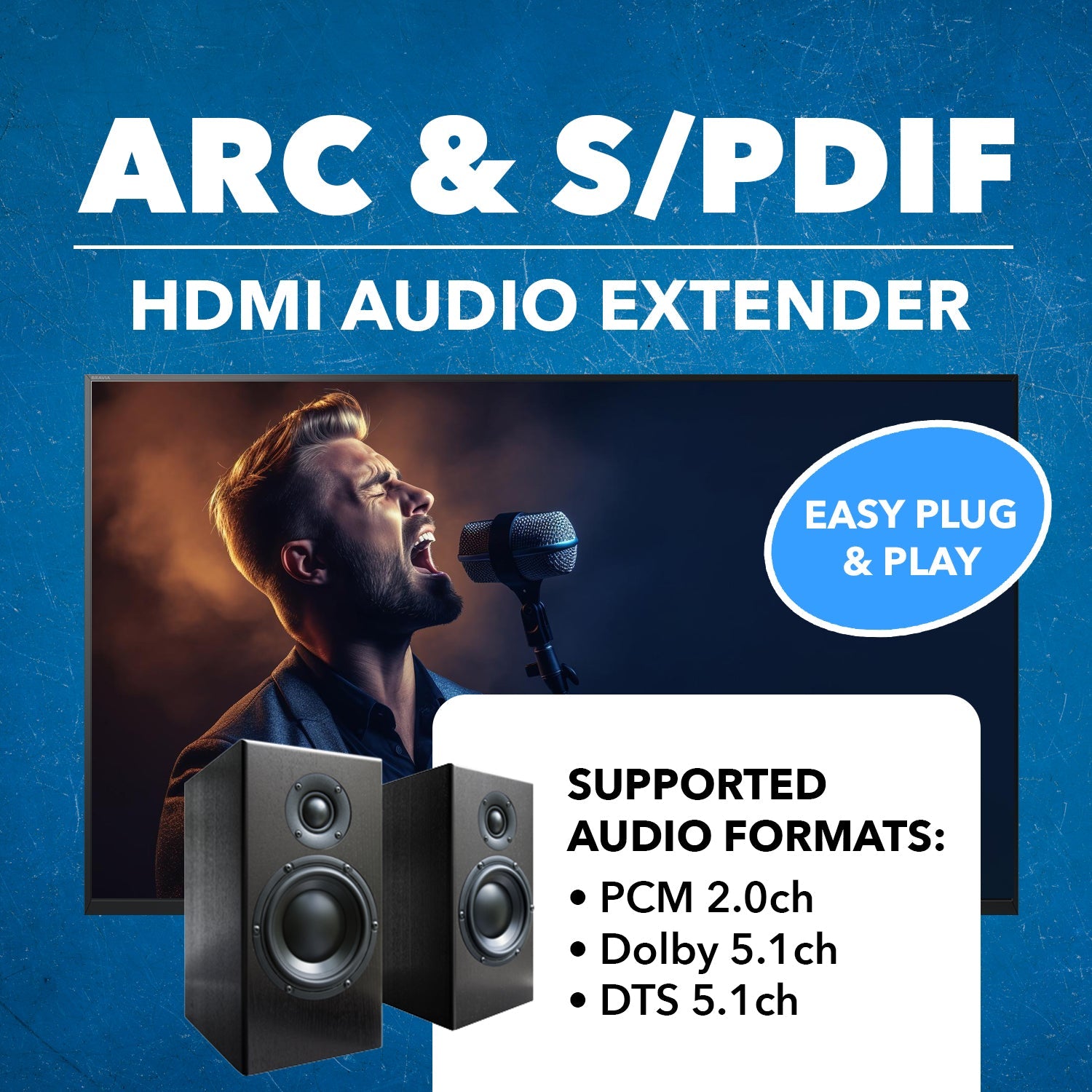 Long - Range HDMI ARC & S/PDIF Audio Extender - Up to 150m with CAT 6/7