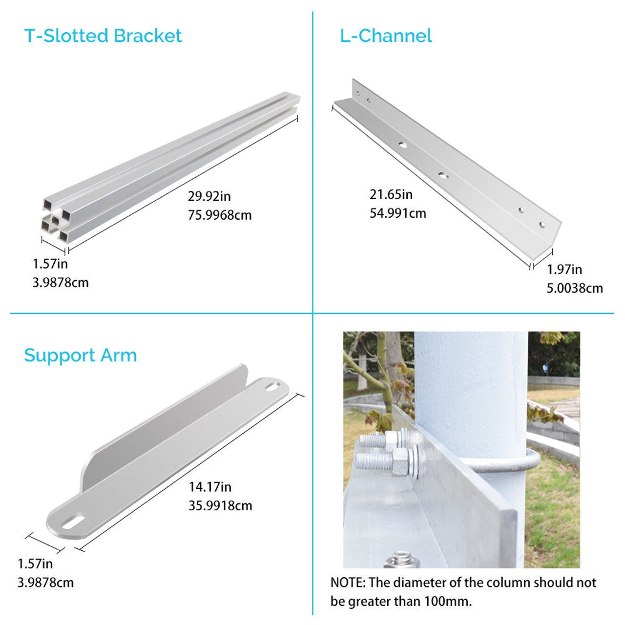 Renogy RNG-MTS-SP100 Solar Panel Pole Mount: Effortless Solar Installation