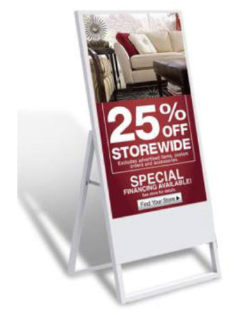 Mustang 43” Indoor Free Standing Digital Signage A Frame with LED Backlit Display