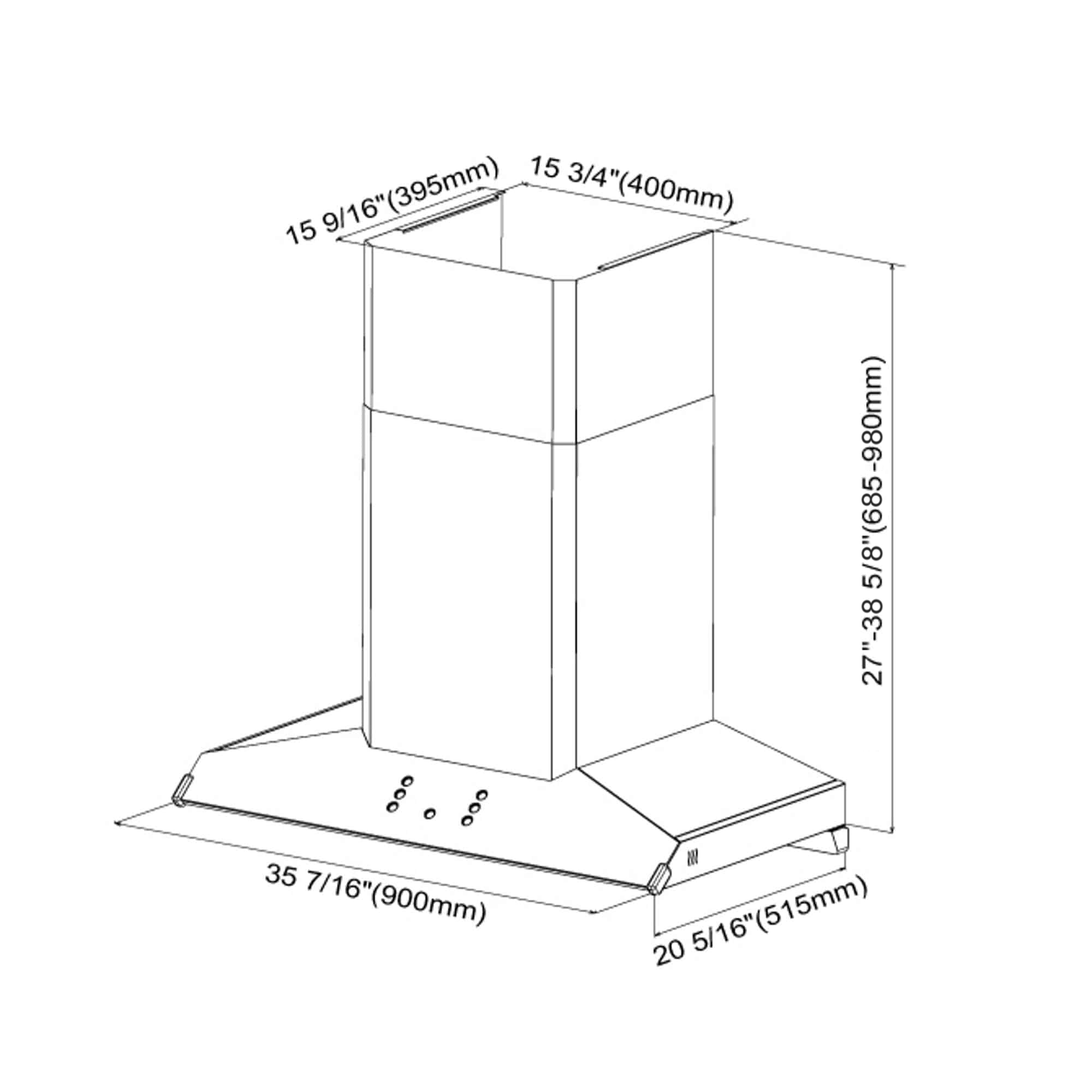 FOTILE EMG9030 36” Wall Mount Perimeter Vent Series Range Hood - Powerful and Stylish