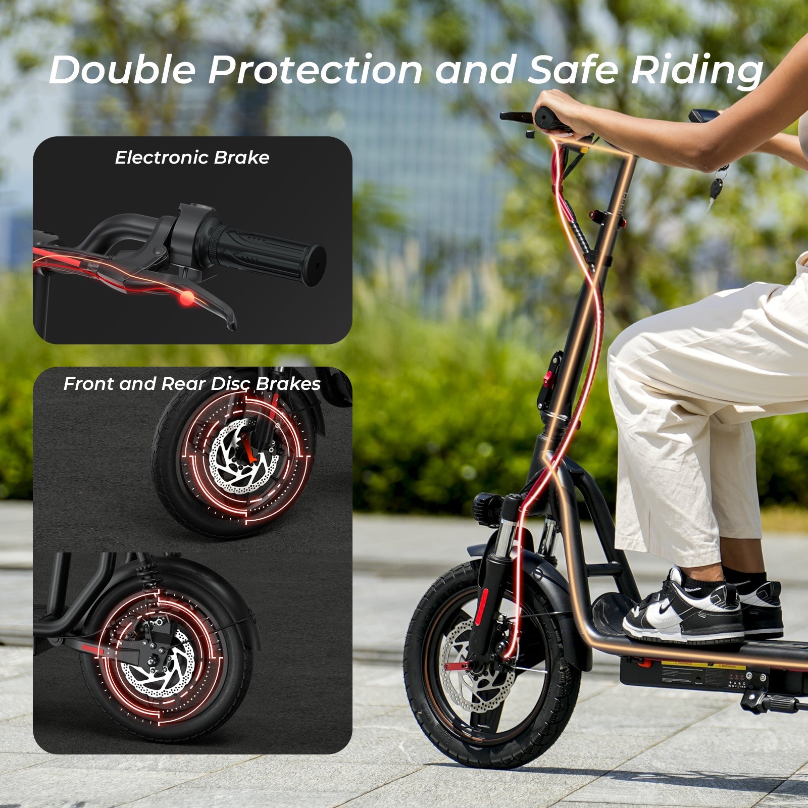 iScooter i14 800W Electric Scooter with Seat & Basket - The Ultimate Adult Commute Companion