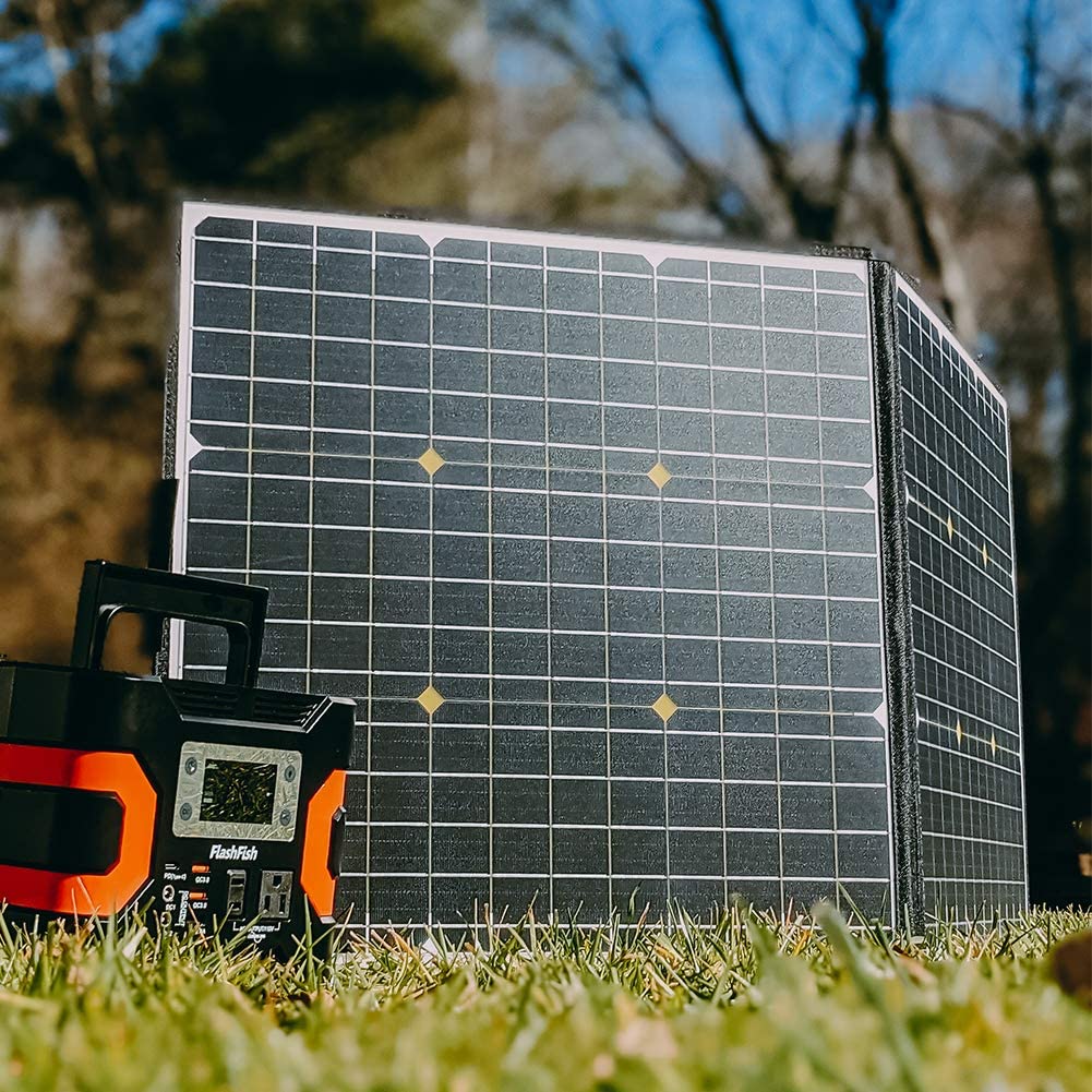 Flashfish 100W 18V Foldable Solar Panel with 5V USB - Your Portable Powerhouse