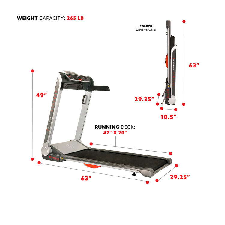 Sunny Health & Fitness 20' Wide LoPro Deck Strider Treadmill - SF-T7718