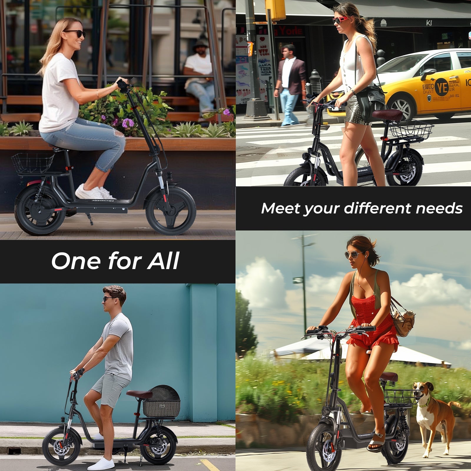 iScooter i14 800W Electric Scooter with Seat & Basket - The Ultimate Adult Commute Companion