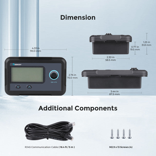 Renogy Smart Lithium Battery Remote Monitor - RMS-LFPS