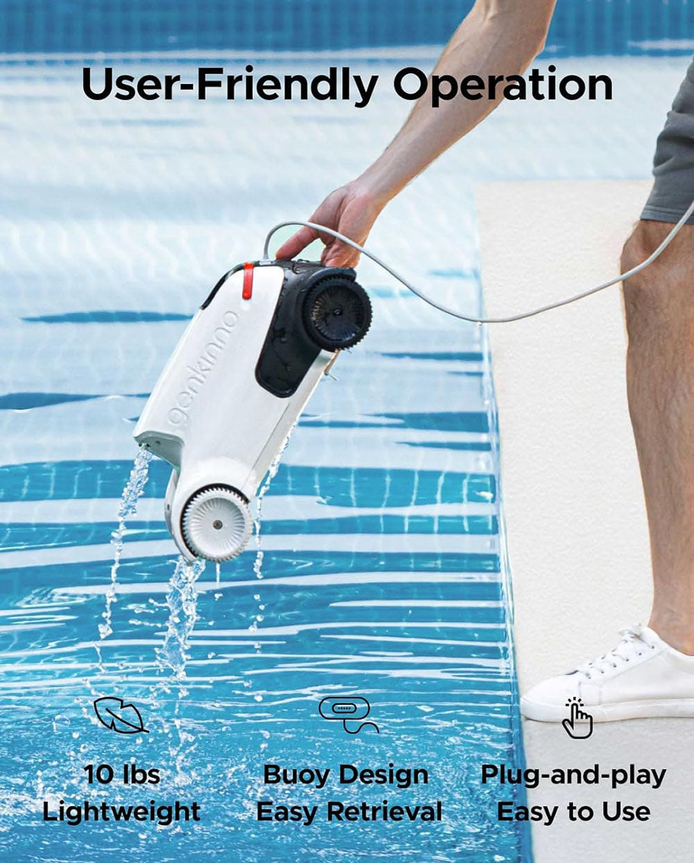 Genkinno P2 Cordless Robotic Pool Cleaner - Effortless Pool Cleaning Solution
