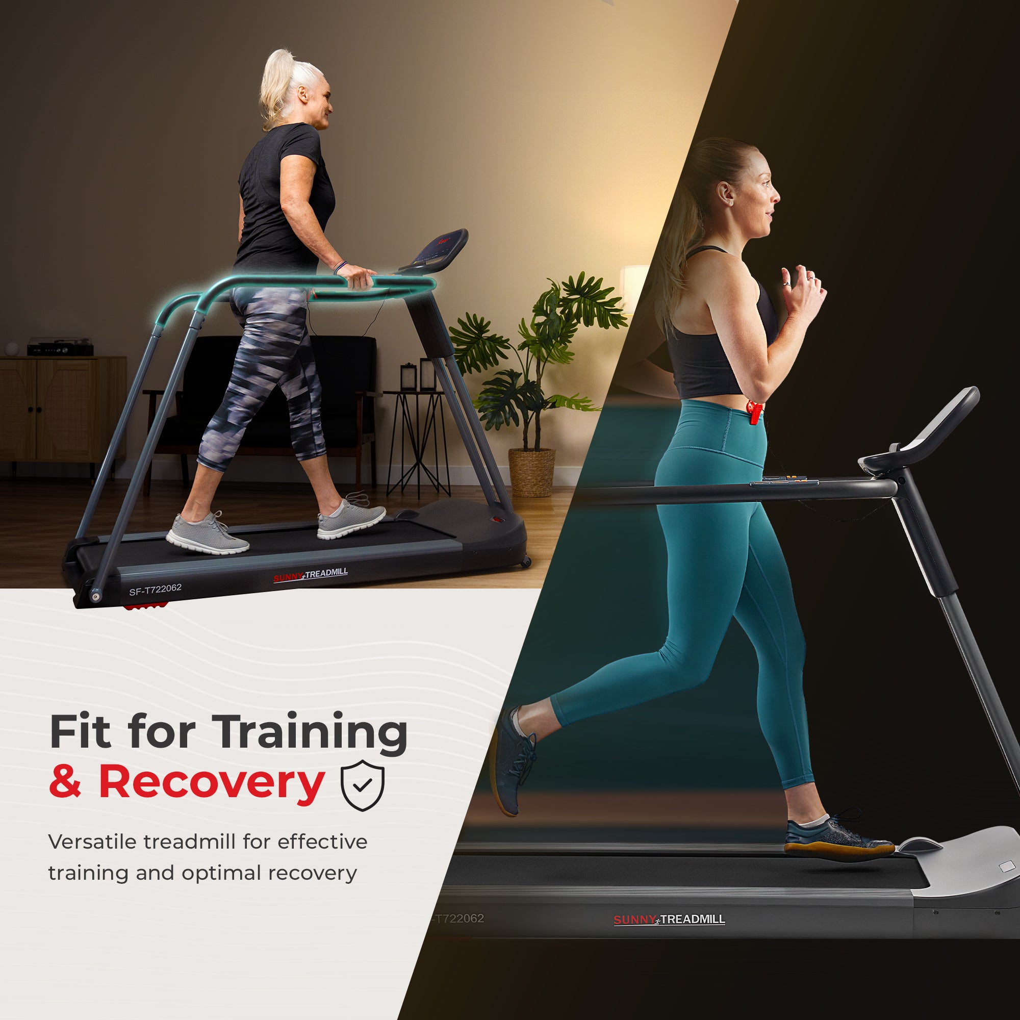 Sunny Health & Fitness All-Ages Running Treadmill with Handrails - SF-T722062