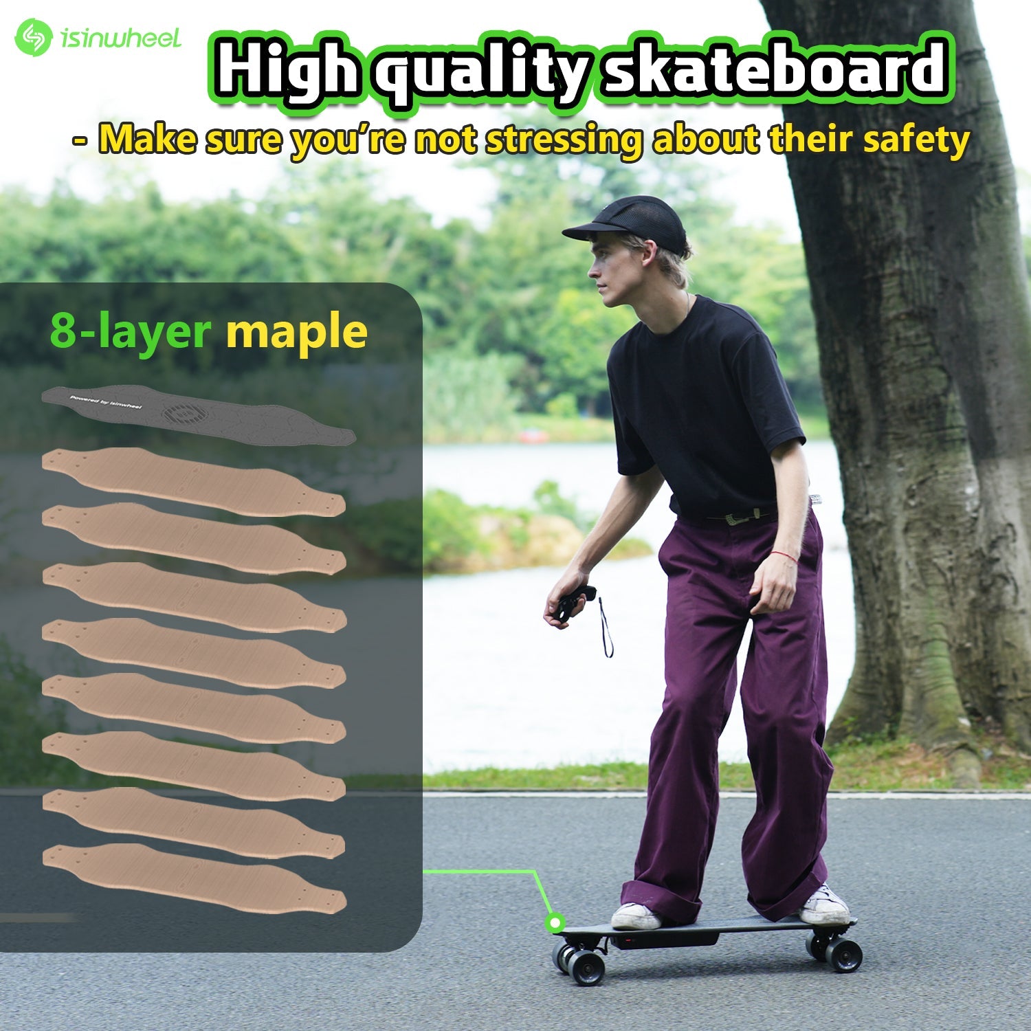 isinwheel V6 Remote Control Electric Skateboard - Your Urban Commuting Companion