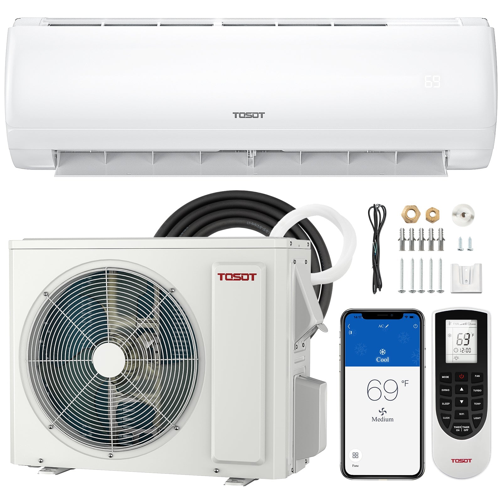 TOSOT 12,000 BTU Mini-Split Heat Pump Air Conditioner - 120V: Stay Cool and Comfortable Anywhere!
