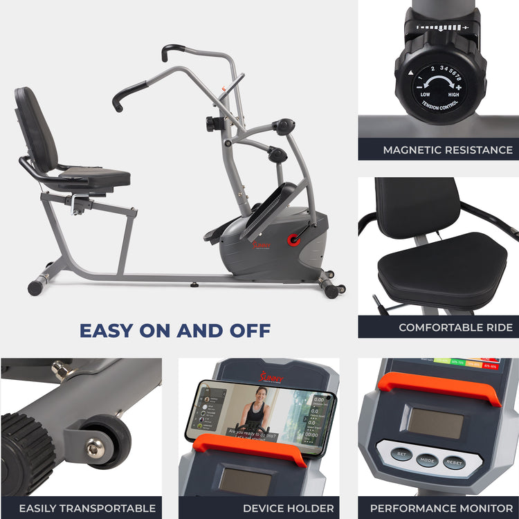 Sunny Health & Fitness SF-RBE420035 Recumbent Elliptical - Your Ultimate Low-Impact Workout Companion