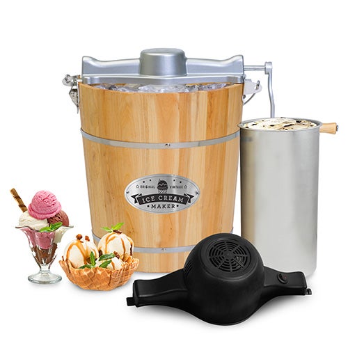 Elite Gourmet 4qt Wooden Bucket Ice Cream Maker - A Delightful Treat for Every Occasion