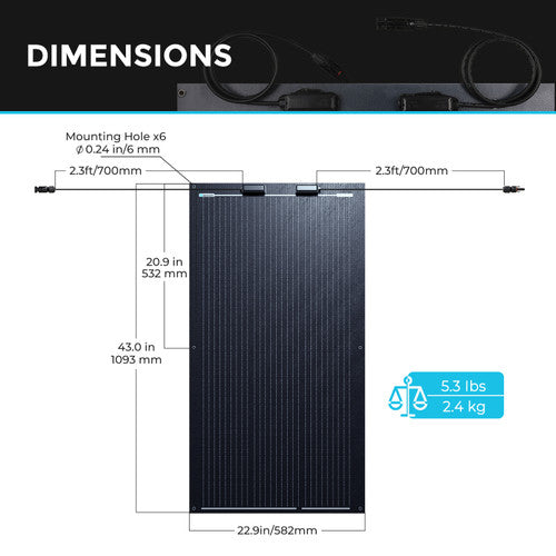 Renogy 100W 12V Ultra-Light Monocrystalline Solar Panel - Your Portable Power Solution