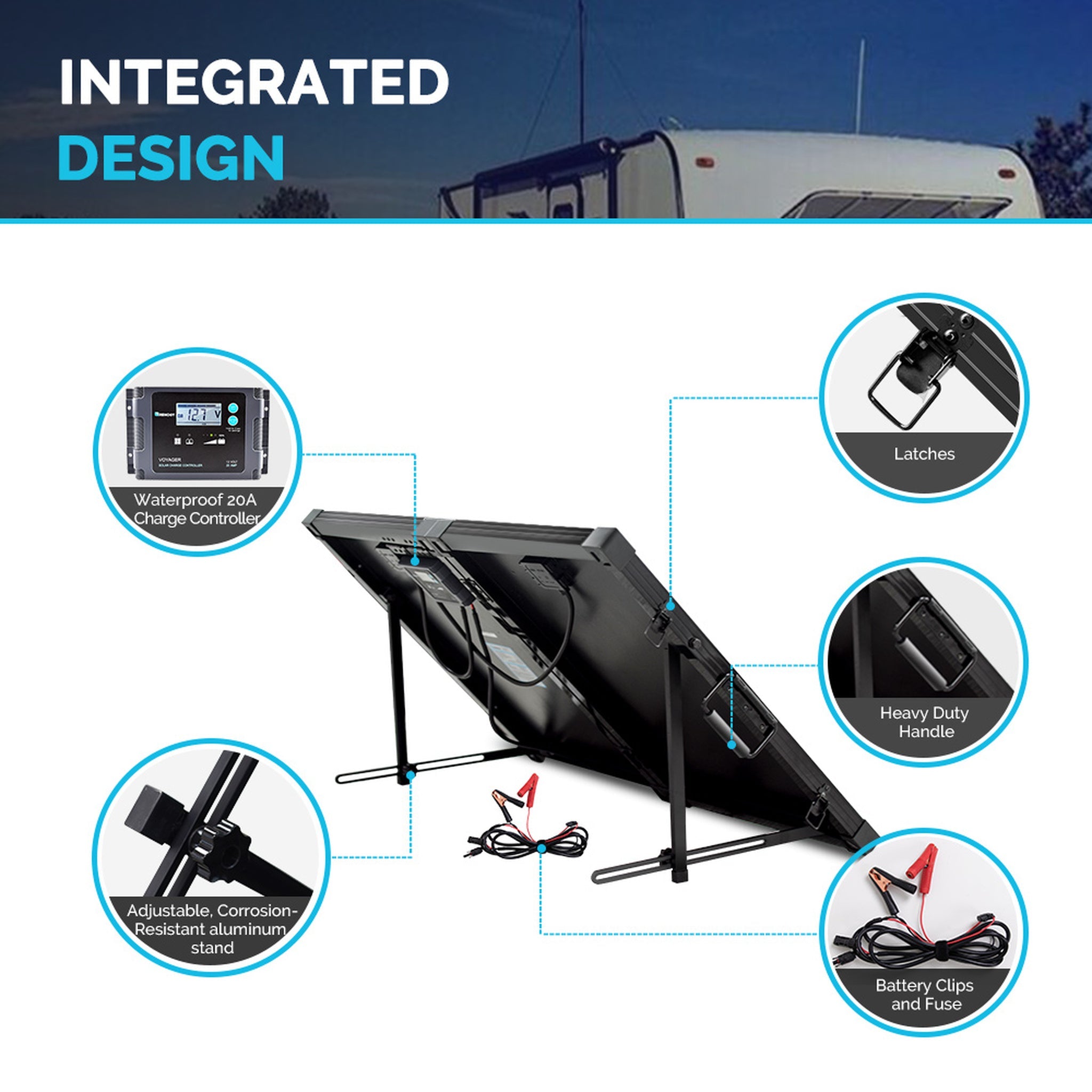 Renogy 100W Foldable Solar Suitcase with Voyager - Your Off-Grid Powerhouse