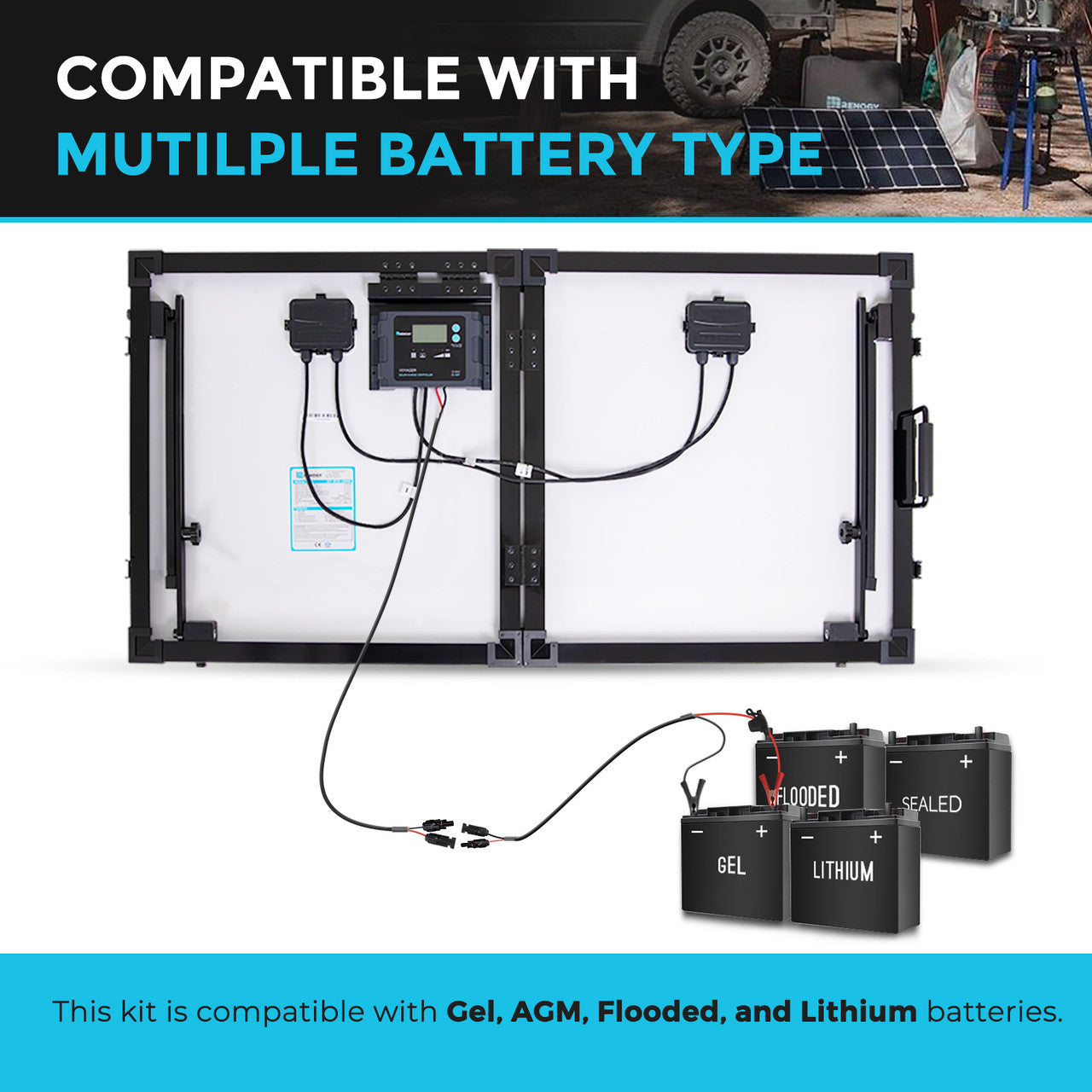 Renogy 100W Eclipse Monocrystalline Foldable Solar Suitcase with Controller - Your Off-Grid Powerhouse