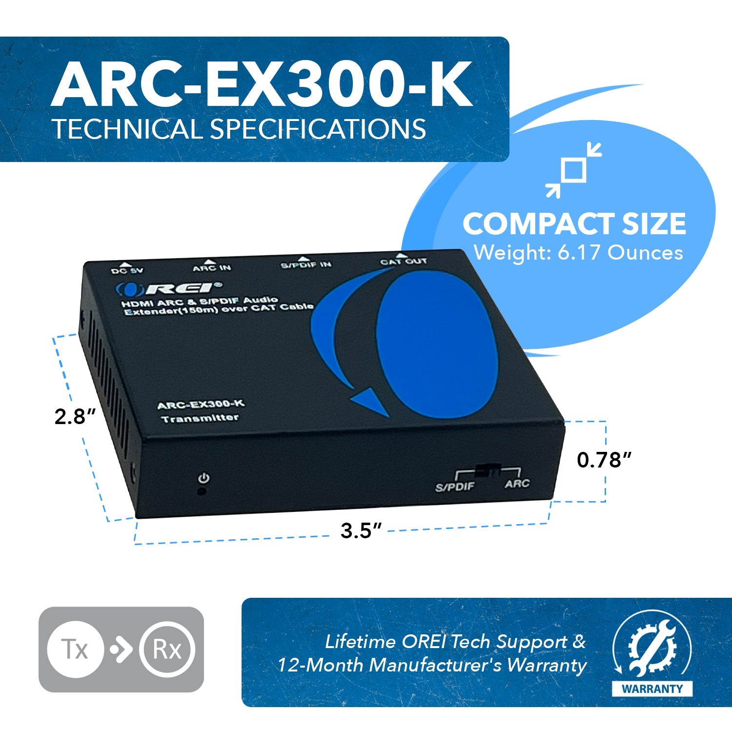 Long - Range HDMI ARC & S/PDIF Audio Extender - Up to 150m with CAT 6/7