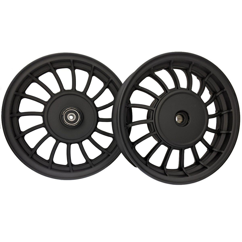 Revolutionary 10 Wheel Set for Retro 50cc Scooters - Sleek Black (144-40)