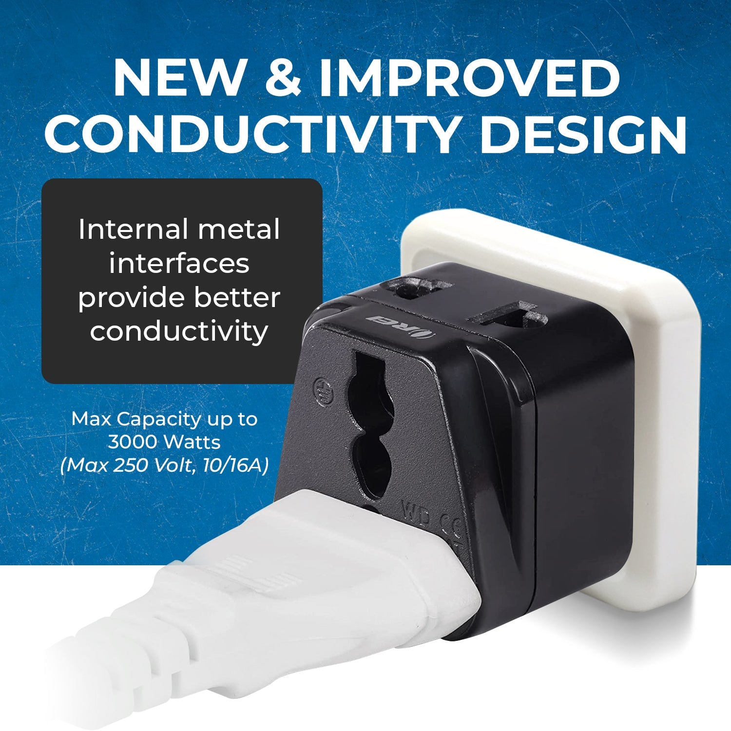 OREI DB-9 Compact Travel Adapter for Germany & France - 2 in 1 Type E/F