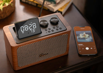 Fuse Rad-Zide-Br Retro Bluetooth Speaker with LCD, AM/FM Radio