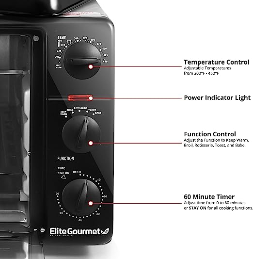 Elite 6-Slice Multifunctional Toaster Oven with Rotisserie - Your Kitchen's All-in-One Wonder