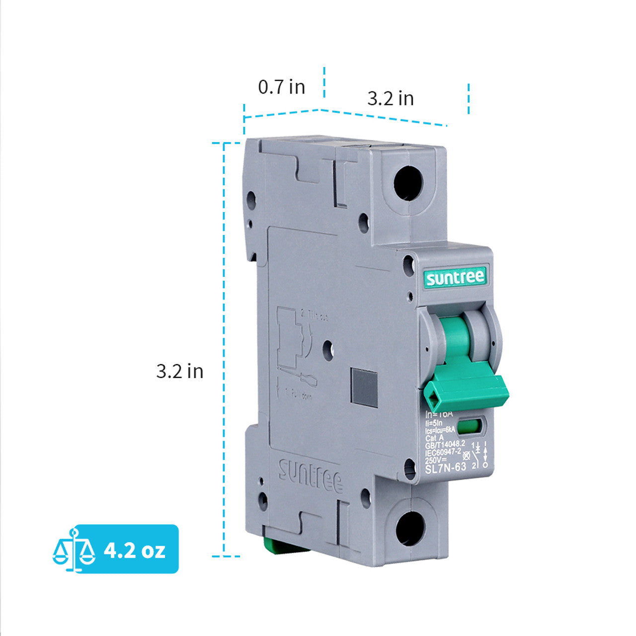 Renogy Suntree Compact 10A 1P Circuit Breaker for Solar Power